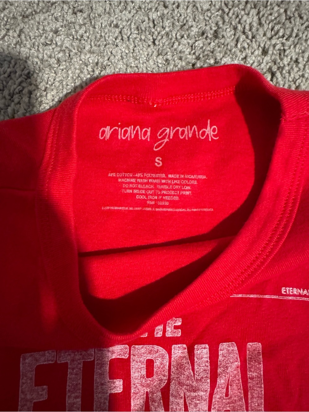 Ariana Grande Red Eternal Sunshine Tour Baby Tee - Picture 2 of 2